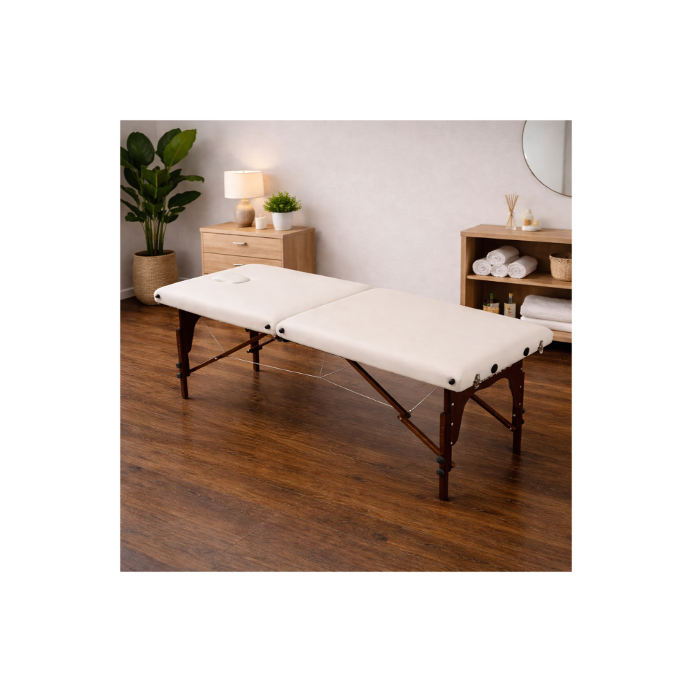 Icosmetics Pro 1 Επαγγελματικό Φορητό κρεβάτι βαλίτσα μασάζ, φυσικοθεραπείας, άσπρο - Αντοχή 210kg