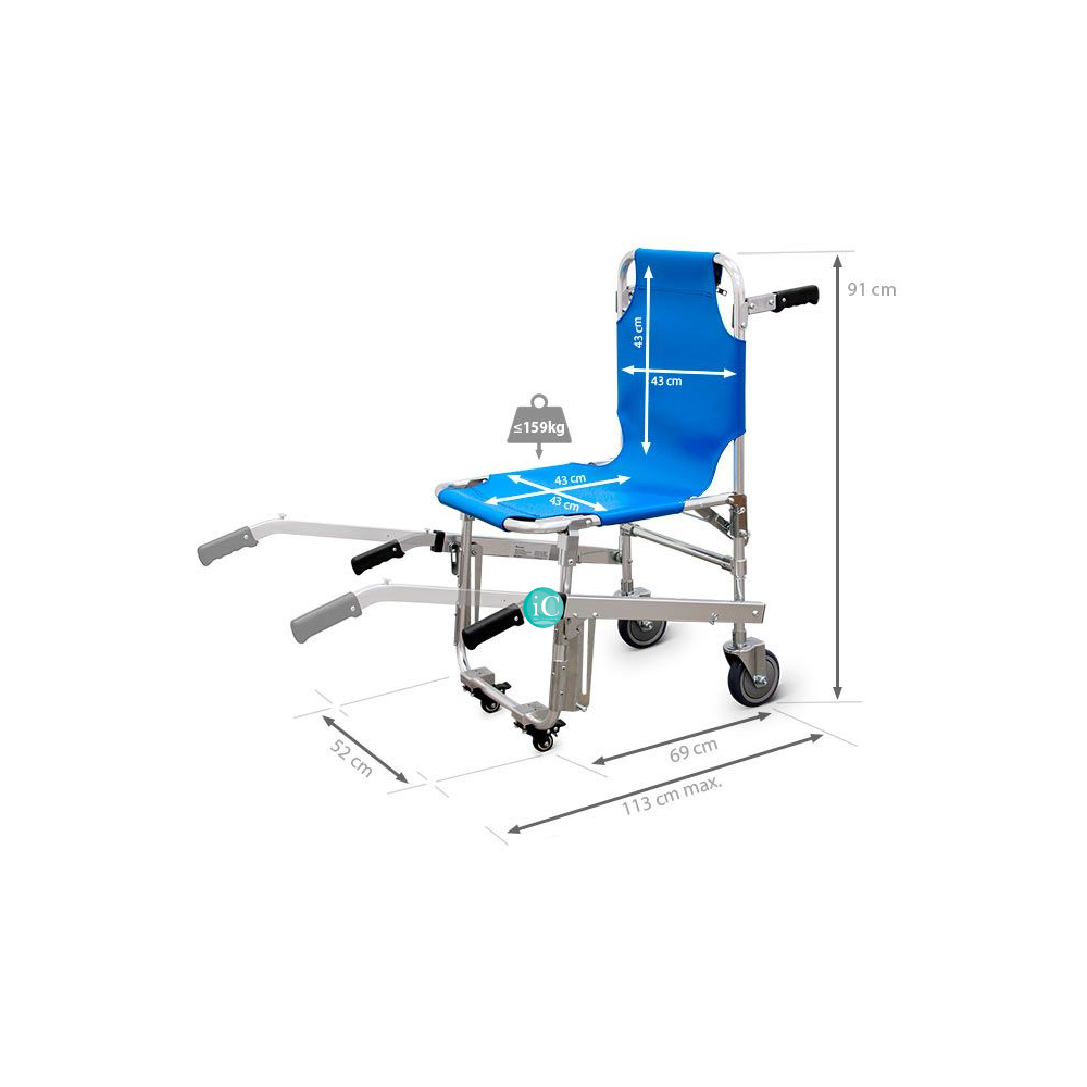 Πτυσσόμενη καρέκλα μεταφοράς, εκκένωσης και διάσωσης αλουμινίου - Image 6