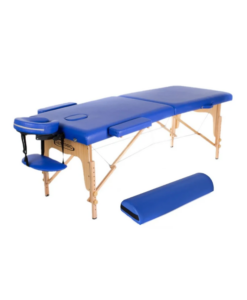 Rest Pro Classic 2 Κρεβάτι Μασάζ Φυσικοθεραπείας Βαλίτσα Ξύλινο Μπλε & Ημικυλινδρικό Μαξιλάρι 55Χ18