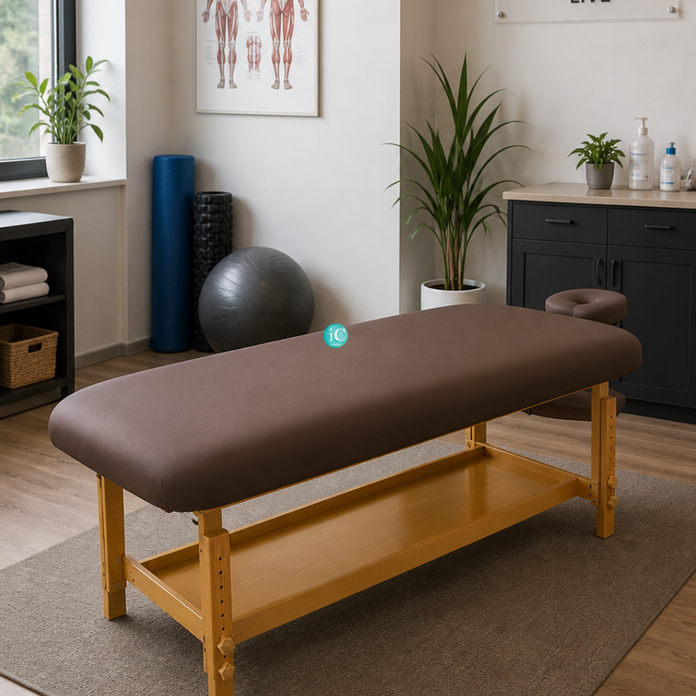 Ξύλινο σταθερό κρεβάτι massage spa καφέ - Image 8