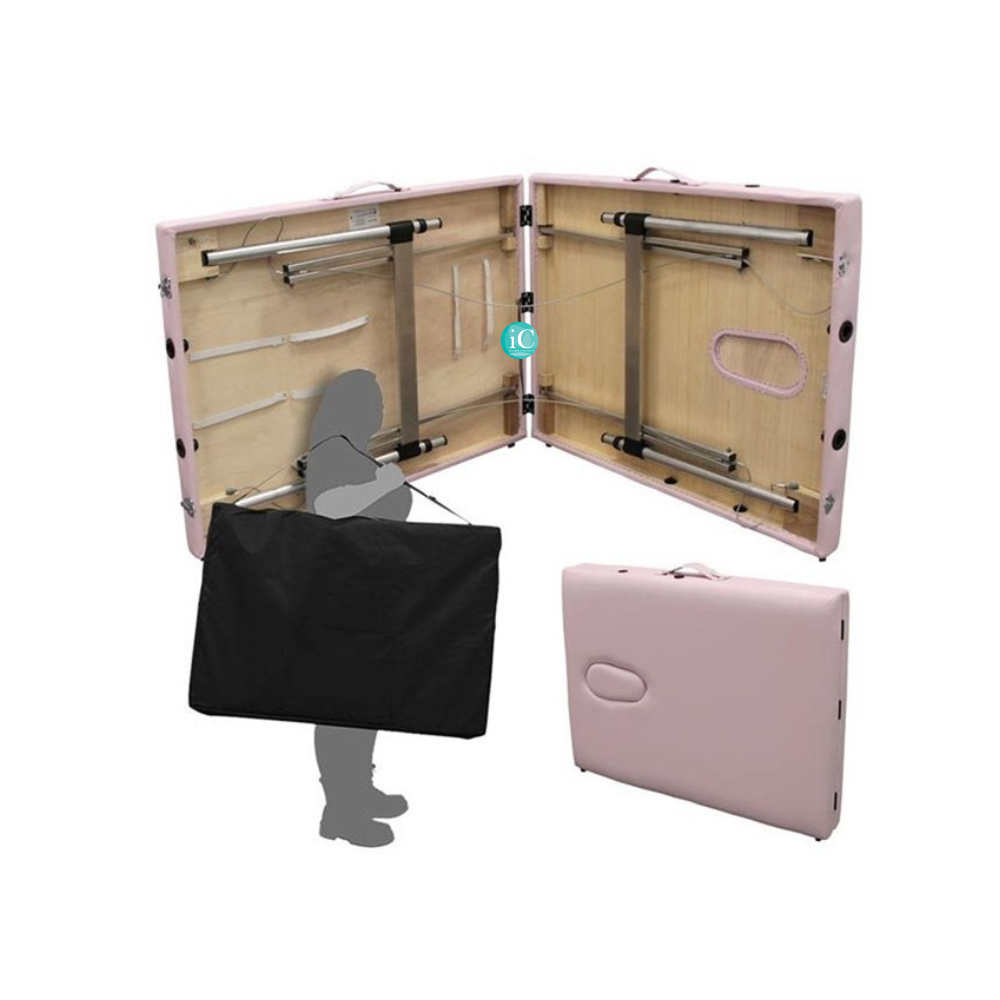 Icosmetics Alu 2 Επαγγελματικό Φορητό Κρεβάτι Βαλίτσα Μασάζ,Φυσικοθεραπείας,Αλουμινίου,Navy Blue Με Θήκη Μεταφοράς - Image 3