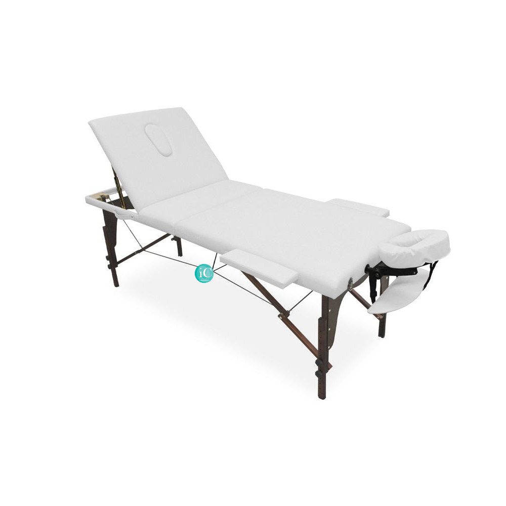 Icosmetics Dream 3 Επαγγελματικό Φορητό κρεβάτι βαλίτσα φυσικοθεραπείαs, μασάζ, SPA, άσπρο, με θήκη μεταφοράς & ανάκλιση πλάτης, Αντοχή 210kg - Image 9
