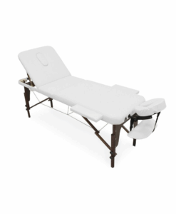 Ξύλινο φορητό κρεβάτι μασάζ με ανάκλιση πλάτης και θήκη μεταφοράς