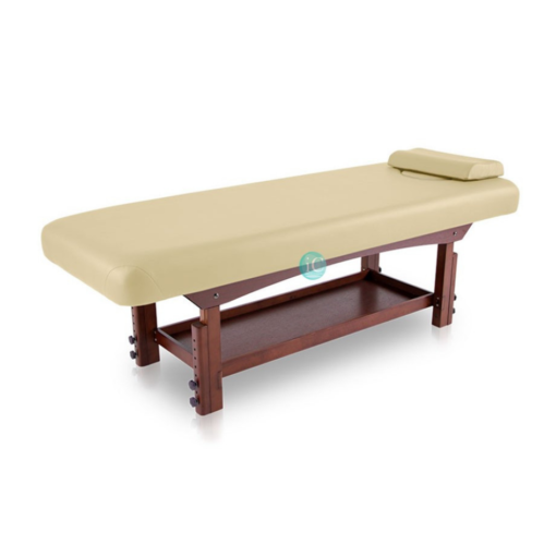 σταθερό κρεβάτι spa με ξύλινη βάση wenge χρώματος